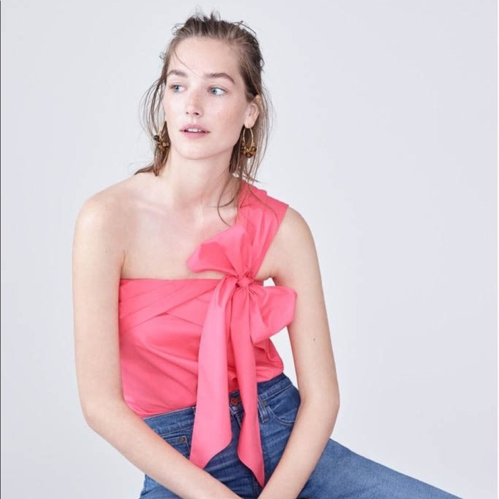 JCrew One-shoulder bow top